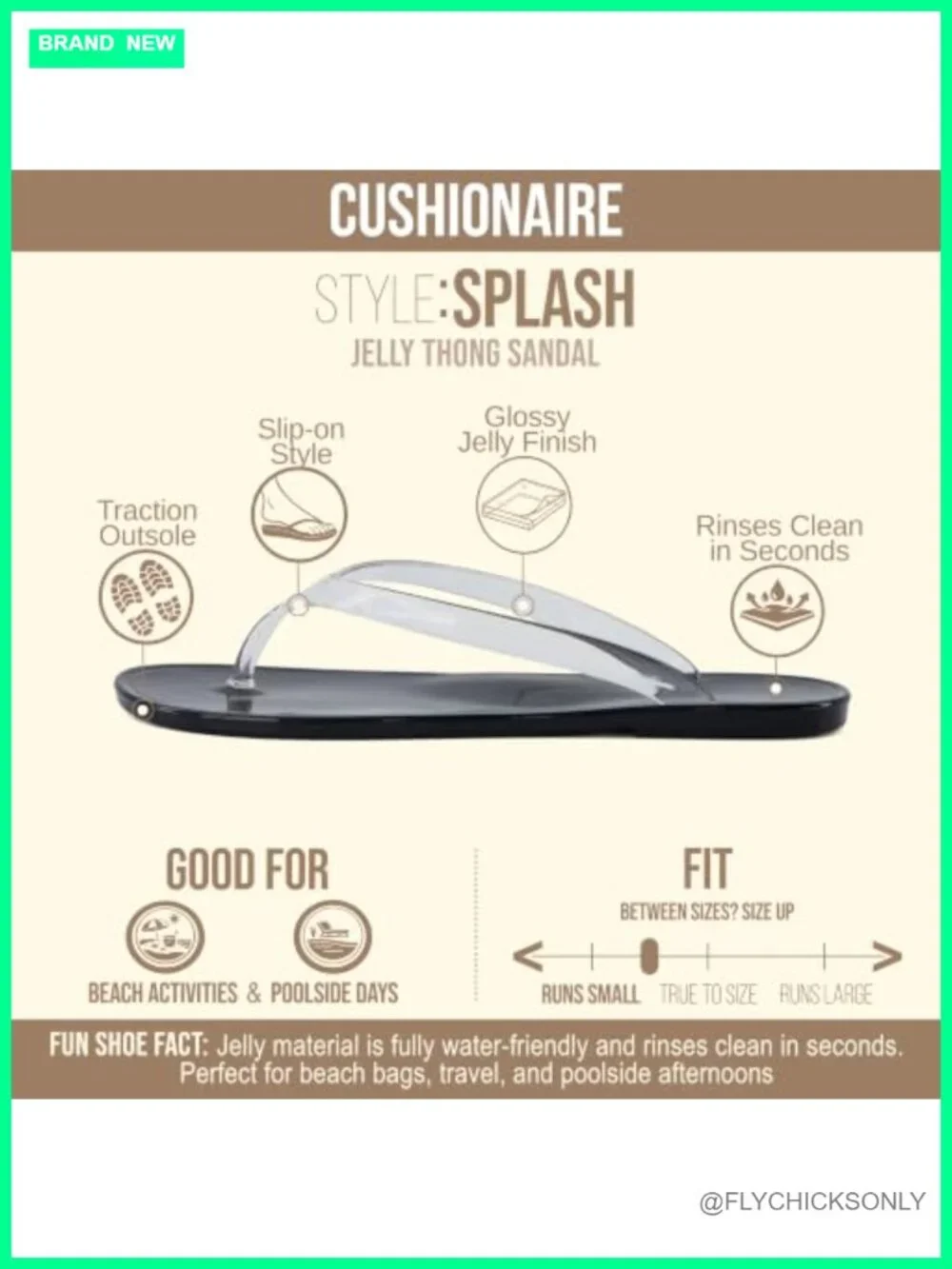 Women's Jelly Flip Flops with Flexible Sole Glossy Finish Summer Sandals Slip On